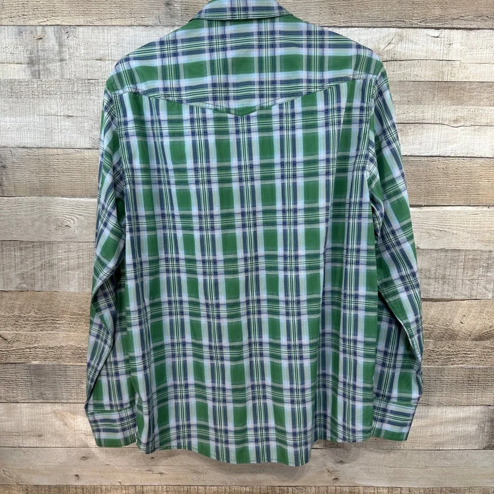 Tommy‎ Bahama Mens Plaid Long Sleeve Button Up Shirt Green Blue Casual Size S